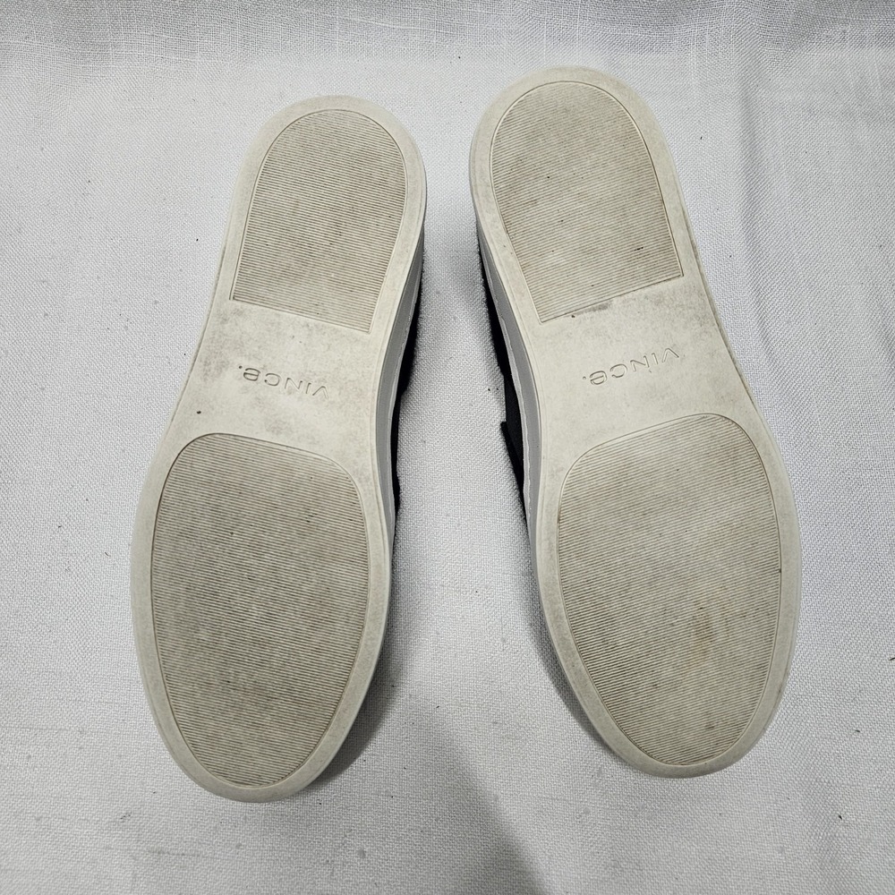 Vince Warren Slip On Sneakers Womens 7 Black Felted Wool Platform Flatform Shoes - Picture 14 of 14